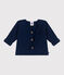 Gebreid katoenen vestje in ribbelsteek voor baby's blauw MEDIEVAL