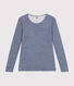 Gestreept T-shirt met lange mouw van wol en katoen voor dames