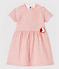 Robe manches courtes en tubique rayée bébé fille rose FLEUR/rose COPPER