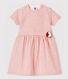 Robe manches courtes en tubique rayée bébé fille