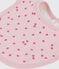 Bavoir naissance en coton imprimé rose JOLI/blanc MULTICO