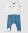 Ensemble 2 pièces étoiles bleues bébé en en velours jaune TEMPETE/blanc MULTICO