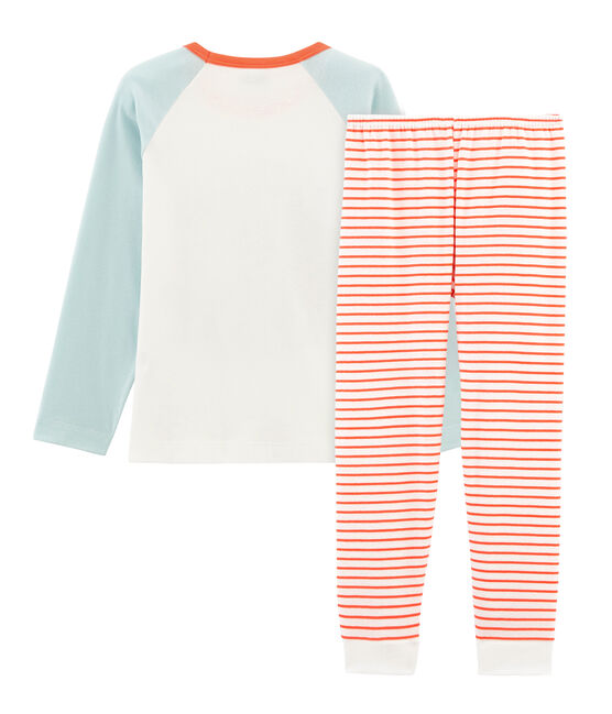Pyjama petit garçon en côte blanc MARSHMALLOW/blanc MULTICO