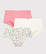 Lot de 3 shorties fleurs rétro petite fille en coton