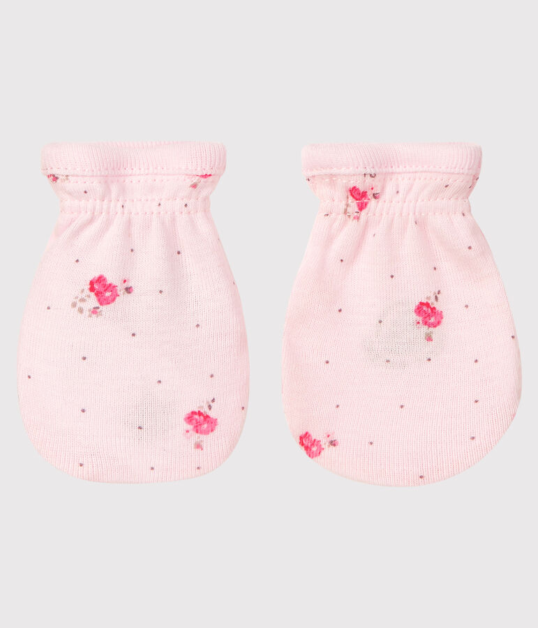 Paar babywanten van ribstof roze/multicouleur