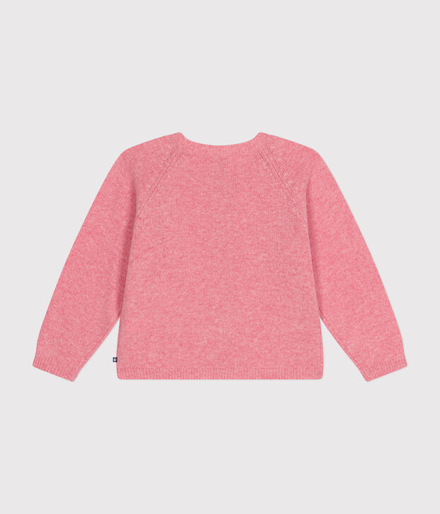 Gebreide cardigan met wol voor meisjes roze
