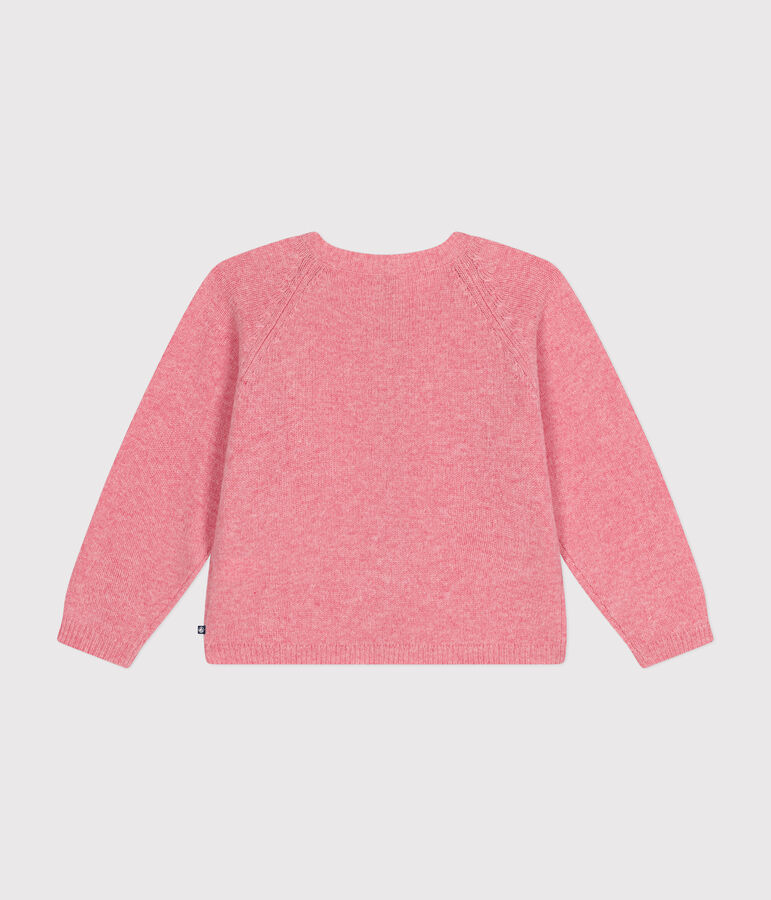 Gebreide cardigan met wol voor meisjes roze