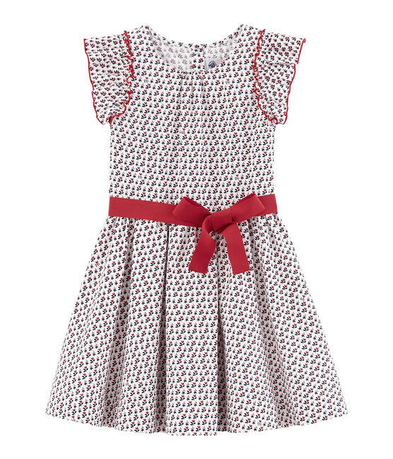 Robe enfant fille blanc MARSHMALLOW/blanc MULTICO