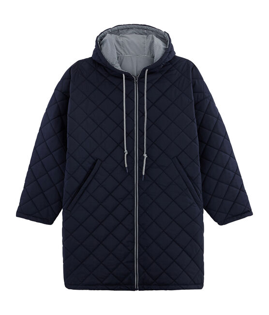 Lang warm windjack gemixt blauw SMOKING