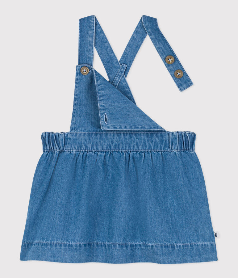Robe sans manche en denim l&eacute;ger b&eacute;b&eacute; bleu