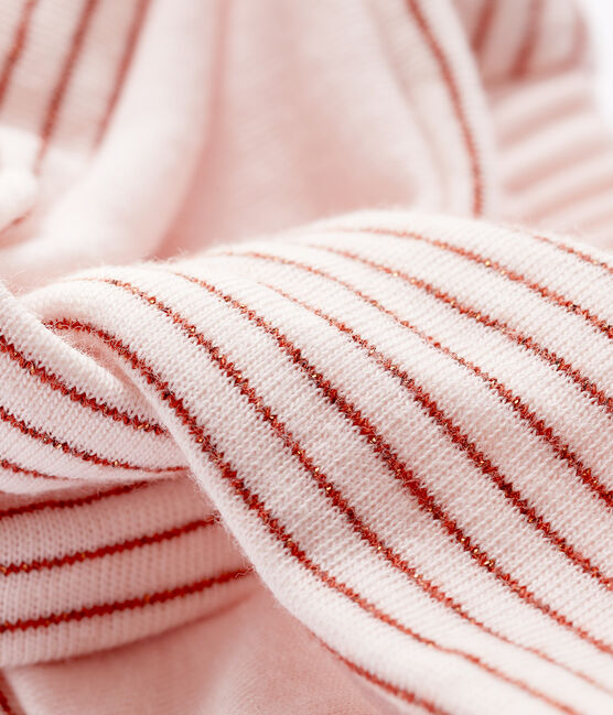Gestreepte tubic haarband voor baby meisje roze FLEUR/roze COPPER