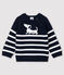 Pull rayé à motif bébé garçon bleu SMOKING/blanc MARSHMALLOW