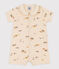 Korte playsuit met palmbomen van katoen voor baby's wit AVALANCHE/ MULTICO