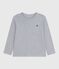 Effen katoenen T-shirt met lange mouwen voor kinderen grijs FUMEE CHINE