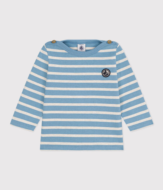 Marinière en jersey épais bébé AZUL/ MONTELIMAR