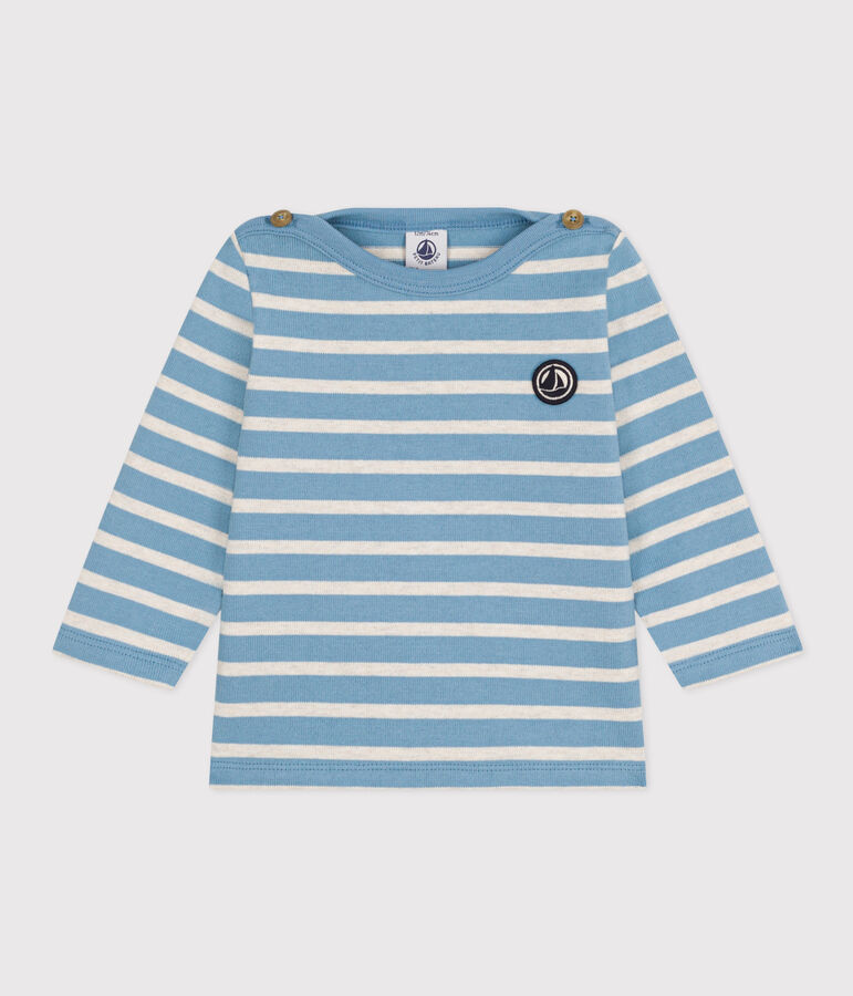Marini&egrave;re voor baby's van dik jerseykatoen blauw/beige