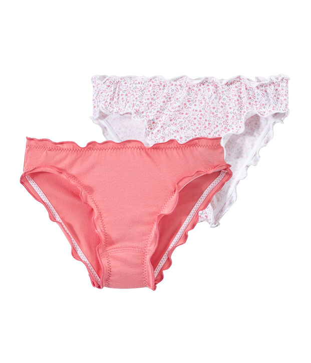 Lot de 2 culottes fille &agrave; volants blanc