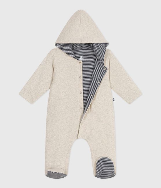 Effen gewatteerd babypakje met capuchon en voetjes beige MONTELIMAR CHINE