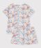 Pyjama short enfant en coton &agrave; fleurs blanc/multicouleur