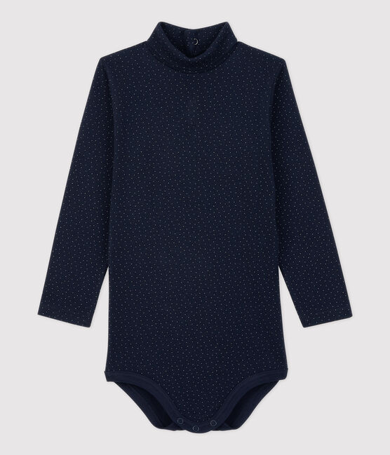 Body en coton bébé. bleu SMOKING/blanc MARSHMALLOW