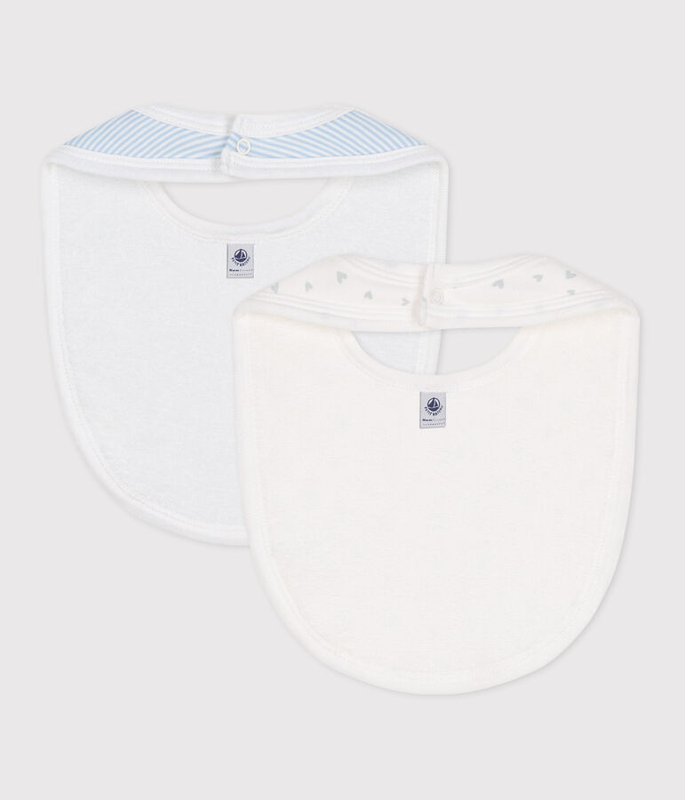 Lots de deux bavoirs b&eacute;b&eacute; en coton imprim&eacute; multicouleur