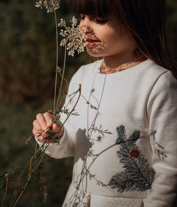 Petit Bateau x Deyrolle meisjesjurk wit