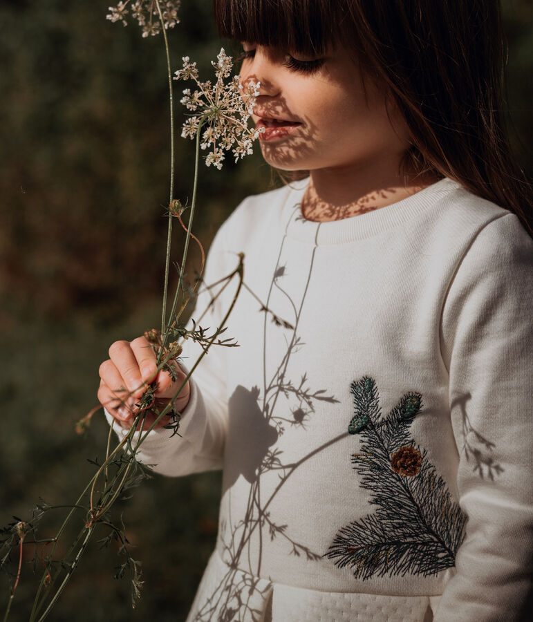 Petit Bateau x Deyrolle meisjesjurk wit