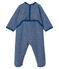 Slaappakje babyjongen van extra warme geruwde bouclébadstof. blauw MAJOR/grijs SUBWAY