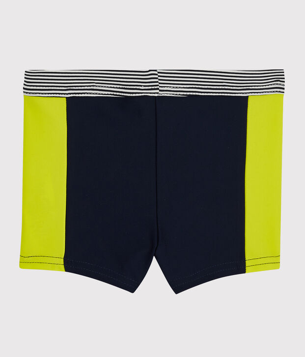 Milieuvriendelijk zwemshort babyjongen blauw/geel