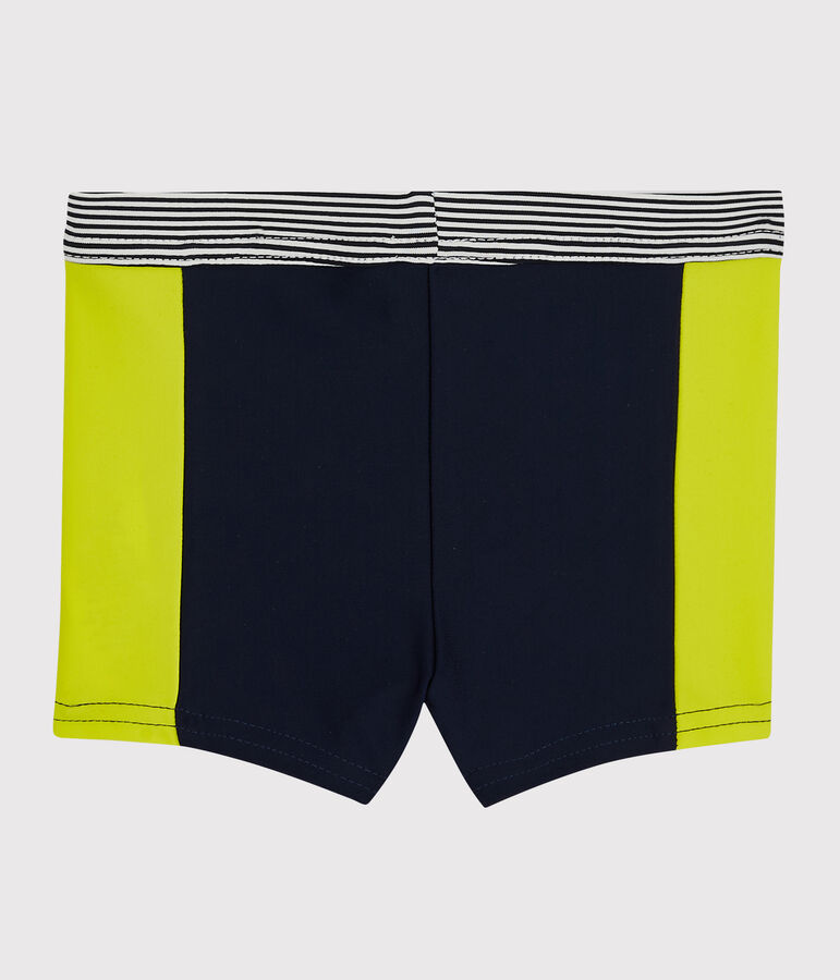 Milieuvriendelijk zwemshort babyjongen blauw/geel
