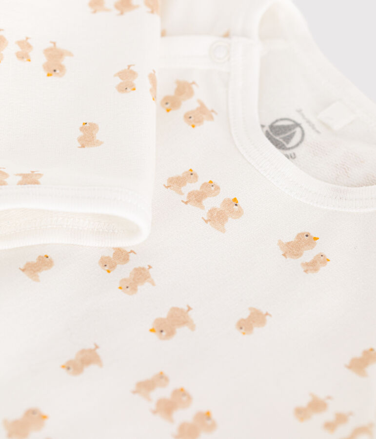 Fleece babypyjama wit MARSHMALLOW/wit MULTICO