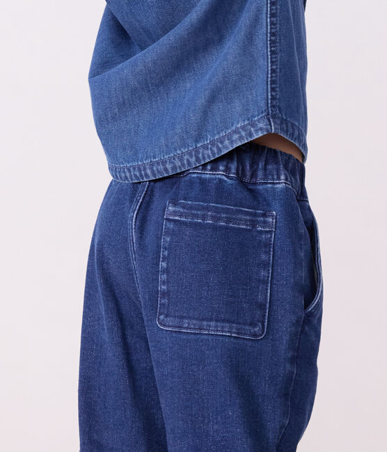 Kinderbroek van denim groen BRUT MOYEN