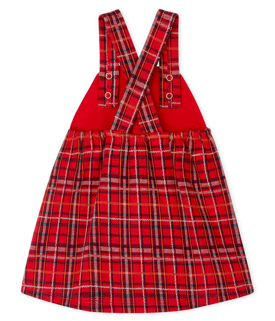 Robe salopette à carreaux bébé fille rouge TERKUIT/blanc MULTICO