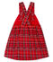 Robe salopette à carreaux bébé fille rouge TERKUIT/blanc MULTICO