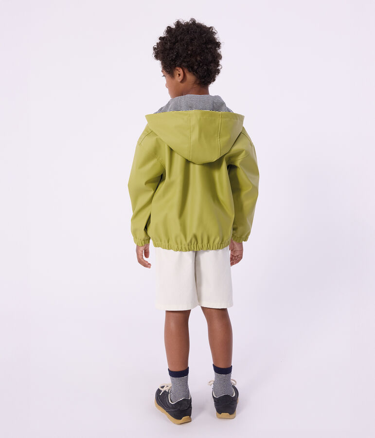 Blouson enfant en PU uni vert