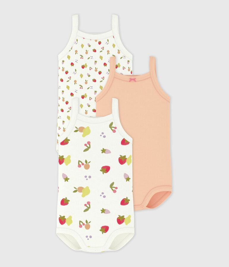 Set van katoenen body's met bandjes multicouleur