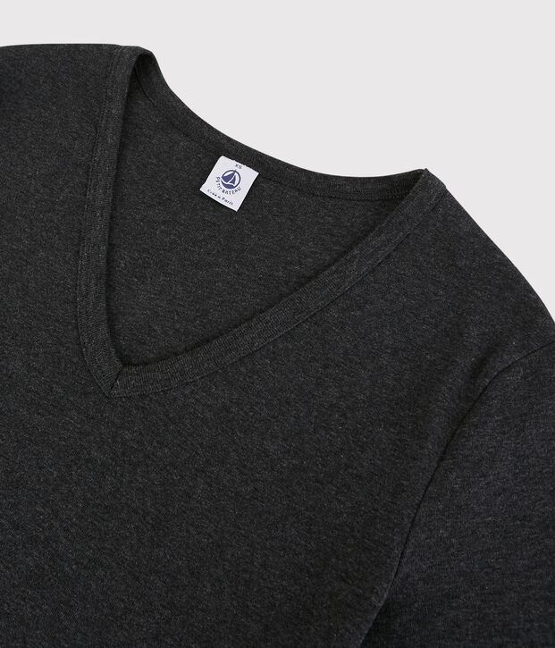 Iconisch katoenen Dames T-shirt met V-hals grijs