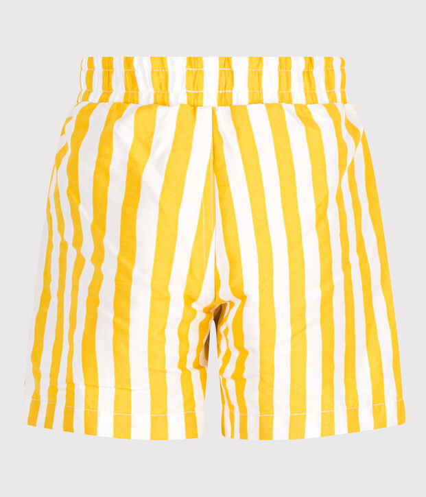 Short de bain ray&eacute; enfant gar&ccedil;on blanc/jaune