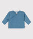 Babyvestje met overslag in ajourtricot van wol en katoen