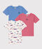 Set van 3 katoenen T-shirt met korte mouwen en Parijs-print voor kleine jongens variante 1