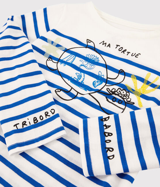 Marinière Serge Bloch enfant blanc MARSHMALLOW/bleu PERSE