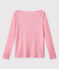 T-shirt femme manches longues en lin irisé rose BABYLONE/gris ARGENT