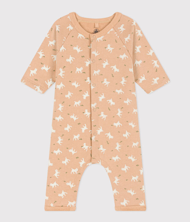 Combinaison longue en molleton b&eacute;b&eacute; beige/multicouleur