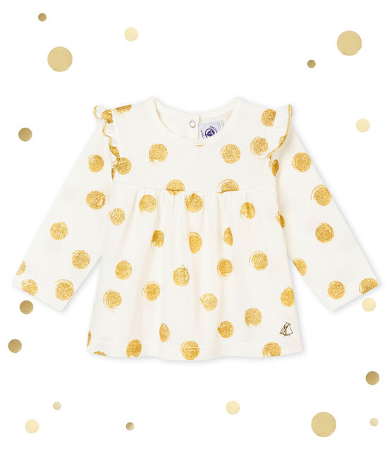 Blouse bébé fille imprimée blanc MARSHMALLOW/jaune DORE