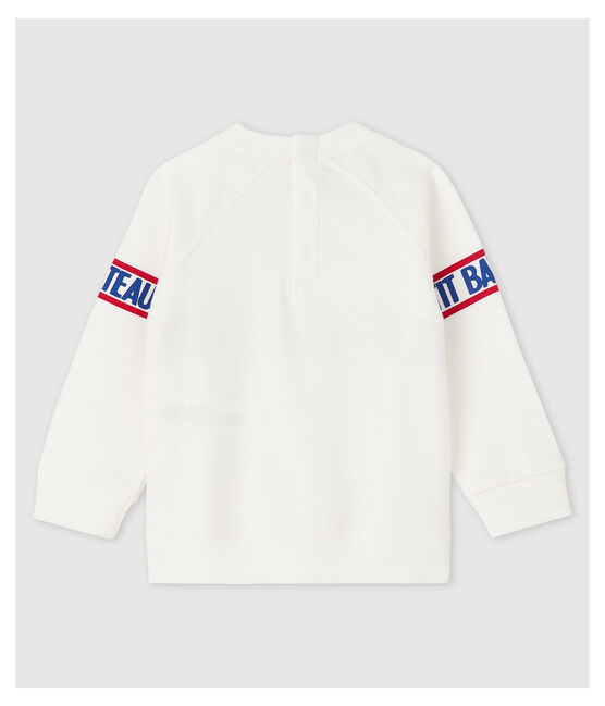 Sweatshirt en molleton bébé garçon blanc MARSHMALLOW