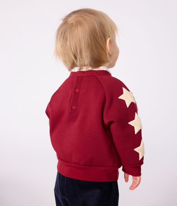 Babysweatshirt van zacht en warm katoen met sterrenmotiefje rood