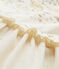 Glitterende meisjesjurk in twee stoffen beige COQUILLE
