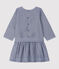 Jurk van canvas baby. blauw SMOKING/wit MARSHMALLOW
