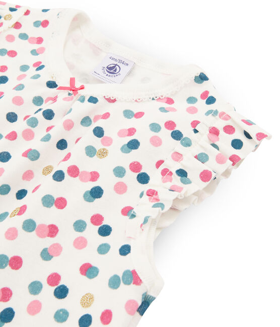 Pyjacourt petite fille en côte blanc MARSHMALLOW/blanc MULTICO
