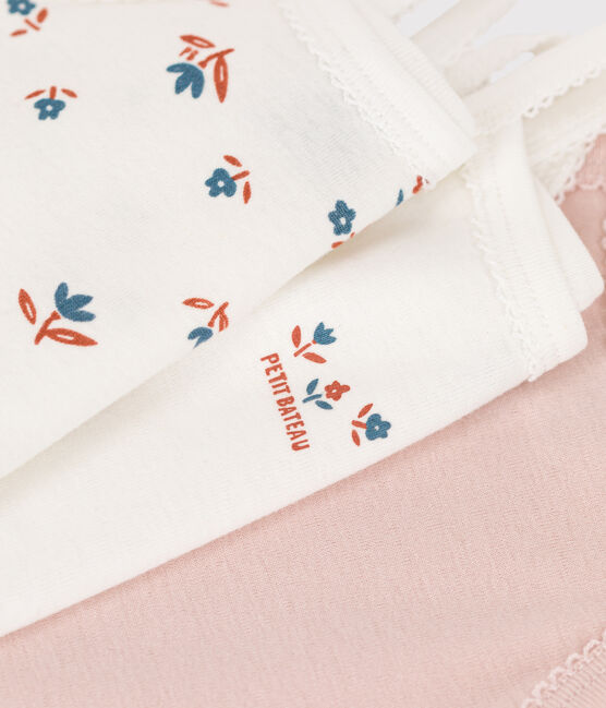 Lot de 3 bodies bretelles fleur bébé en coton variante 1